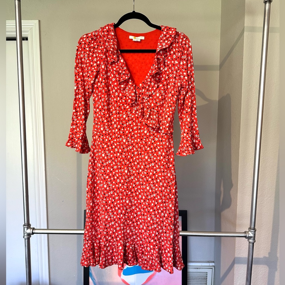 BODEN Floral ruffle dress size small